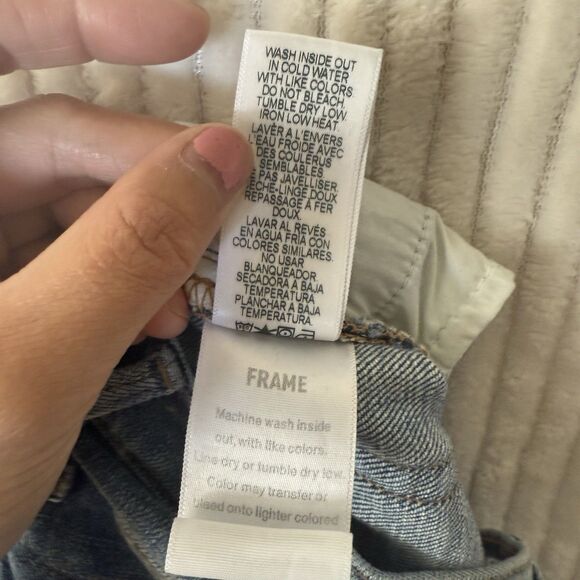 Frame Denim Le Boy Mid Rise Jeans in Levine Wash Womens Size 25 - Picture 14 of 14